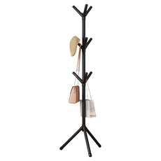 로이 수직 옷걸이 3갈래 후크 50 x 160 cm, 블랙