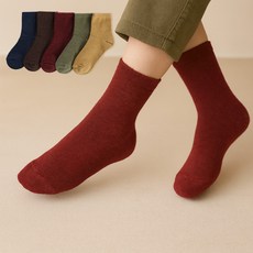 새실로 아동용 컬러 팔레트 중목양말 5족 세트 E