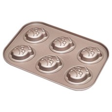 Bestom 黃金金魚烤盤 6孔, 金色, 1個