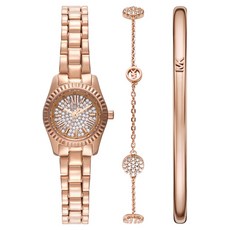 MICHAEL KORS 女款 Lexington 金屬手錶 + 手鍊套組 FREE MK4946SET