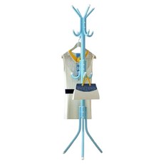 로이 금속 프레임 스텐드 행거 12 후크 32 x 175 cm, 클래식블루