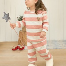 유니프랜드 미니 루돌프 삼중지 보온 면 9부 상하 내의 세트