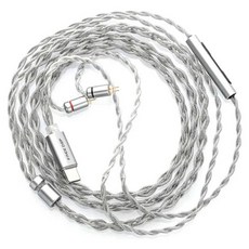 MOONDROP 水月雨 FreeDSP耳機 升級線 TYPE-C帶麥線, 銀色, 1個