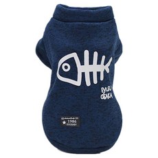 寵物寵穿搭系列魚骨頭寵毛孩兩腳衣, 藍色, 1個