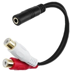 컴스 스테레오 RCA 2선 케이블 3극 AUX Stereo 3.5 F to 2RCA F 20cm, 1개
