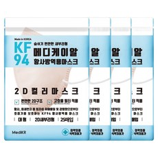 메디케이알 데일리핏 새부리형 컬러 황사 마스크 성인용 KF94 대형, 25개입, 4개, 모던피치