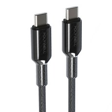 POLYWELL 寶利威爾 Type-C 60W晶透PD編織快充線 PW15-W45-A441, 黑色, 1個, 200cm