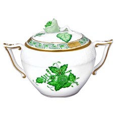 Herend 阿波尼糖罐 玫瑰把手 230ml, 綠色, 1個