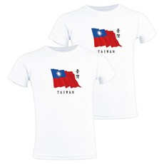 MI MI LEO 台灣製 國旗印花 吸排T恤2件組 T28, 白色