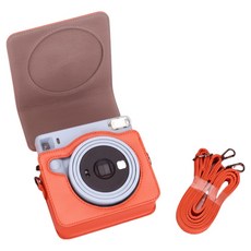 DISTIF Instax SQ1 相機包 防震斜揹包 橘紅色 13.5 x 14.5 x 7.5 cm, 1個, 單一商品