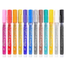 東亞PMS 圓頭壓克力麥克筆 12色組, 1套, 12色