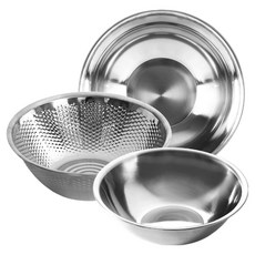 SHINE 不鏽鋼洗米盆 + 攪拌盆 A套組, 1套, 攪拌盆 2號 + 洗米盆 + 攪拌盆 4號