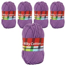 brandyarn Milky Cotton 紅標編織線, 5個, 45 紫色