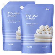 LAVOIR 高濃縮香水織物柔軟精 白麝香與琥珀 補充包, 2個, 2L