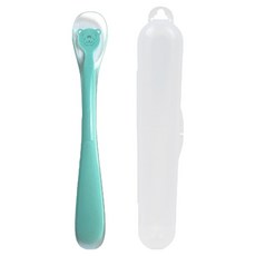 SiliPot 鉑金矽膠幼兒湯匙 + 收納盒, 1套, 薄荷綠
