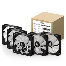 쓰리알시스템 ARGB 쿨링팬, PH-12025, 5개, BLACK