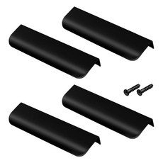 ARUA 隱藏式傢俱把手 200mm, 黑色, 4個