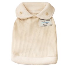 寵物寵穿搭系列典雅寵毛孩翻領背心衣款, 1個, 米色