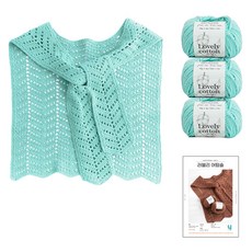 yarna 러블리 어텀숄 러블리 코튼 뜨개실 3p 인쇄도안 DIY 패키지 S, 뜨개실(536 민트), 1개
