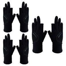 HIGH MOUNT 刷毛經濟手套 雙手穿戴 3件組, 黑色