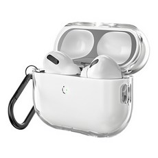 SINJIMORU 防變色AirPods TPU保護殼 + 防塵貼 + 掛勾組, 1套, 透明色, 單一商品