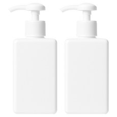 善同商社 250ml 浴室長方形按壓空瓶 250ml, 2個, 白色