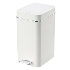 緩降雙開垃圾桶 10L, 白色