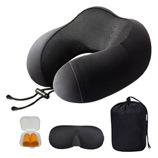 Beliean 旅行必需品 機上用頸枕 + 眼罩 + 耳塞組