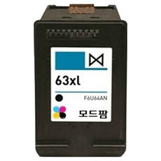 모드팜 대용량 HP 63XL HP DESKJET 1112 2130 2131 2132 3630 프린터 호환 재생 잉크, 검정, 1개