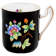 Herend 헤렌드 퀸 빅토리아 블랙 모카컵 60ml, 혼합색상, 1개