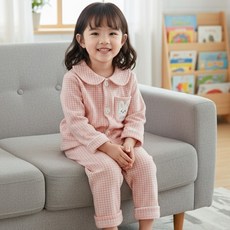 Kids Day 舒適格紋睡衣上下套裝