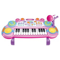 SQ1兒童電子琴 早教益智玩具 多功能電子琴 音樂玩具 寶寶鋼琴 童趣電子琴, 粉紅色, 1個
