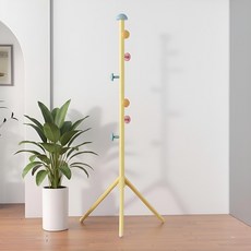 로이 귀엽고 예쁜 스텐드 행거 삼각대 작은버섯 50 x 165 cm, 레몬노랑