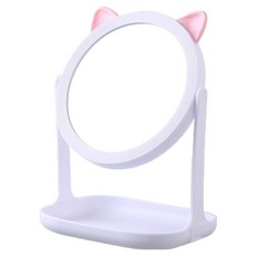 인아트 탁상용 귀여운 거울 16 x 22 cm, 207 고양이 귀 흰색