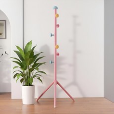 로이 귀엽고 예쁜 스텐드 행거 삼각대 작은버섯 50 x 165 cm, 피치핑크