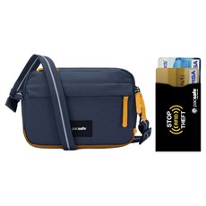 pacsafe GO 斜揹包 防盜包 + RFID防側錄卡套組, 海岸藍