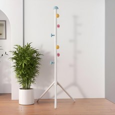 Roy 可愛漂亮立式衣架 三角架 小蘑菇 50 x 165 cm, 白色