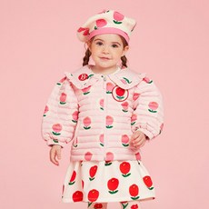 BEBE DE PINO 兒童滿版鬱金香輕量羽絨外套 BP34JP203