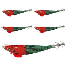 애기 쭈꾸미 갑오징어 한치 문어 와이어 야광 수평 삼봉에기 생미끼, 西瓜, 14g, 5個