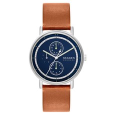 SKAGEN 男士 Signature 計時碼錶 皮革手錶 SKW694
