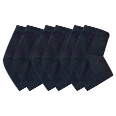 矽膠內置後腳跟保濕去角質保護襪墊 黑色 JH322, 40g, 3個, 2入