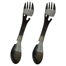 DIBOTE 迪伯特 304不鏽鋼叉匙 W3022-6, 黑色, 2個, 叉子