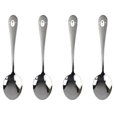 Bear 不鏽鋼兒童湯匙, 單品, 4個, 銀色