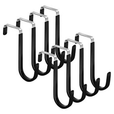 solve living 掛式門後掛鉤 衣架, 黑色, 8個