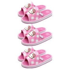 Sanrio 三麗鷗 格紋指壓室內拖鞋, 粉紅色, 3個