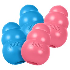 KONG 狗狗 KP3 KONG Puppy 玩具 2款 x 2件組, 粉紅色, 藍色, 1套