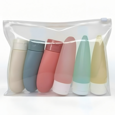 벨리안 여행용 샴푸 바디워시 공병 60ml x 6종 + 파우치 20 x 13 x 6 cm 세트, 1세트, 혼합색상