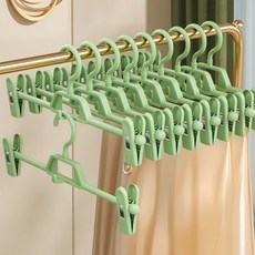 솔브리빙 무자국 논슬립 집게형 바지걸이, 민트그린, 10개