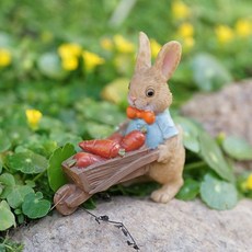 Home Mart 花園裝飾 兔子與烏龜 室內裝飾造型物 推車兔子, 混合色