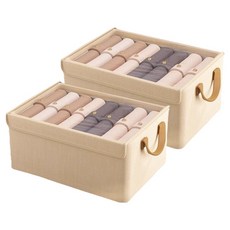 Lala工坊 透明蓋衣物整理收納箱, 米色, 2個